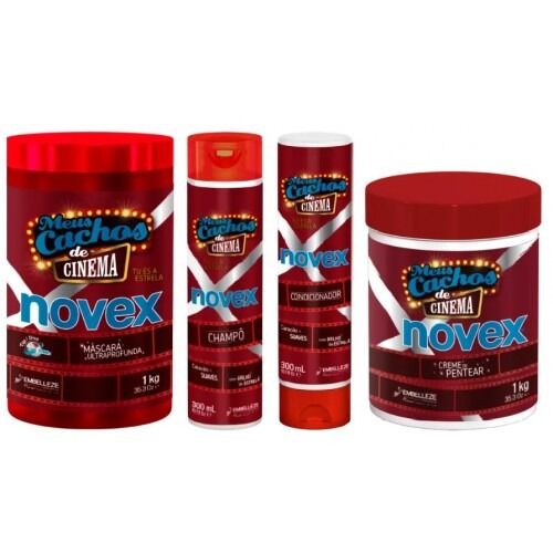 Kit Novex - Meus Cachos de Cinema (Máscara, shampoo, condicionador e creme de pentear) - Image 1