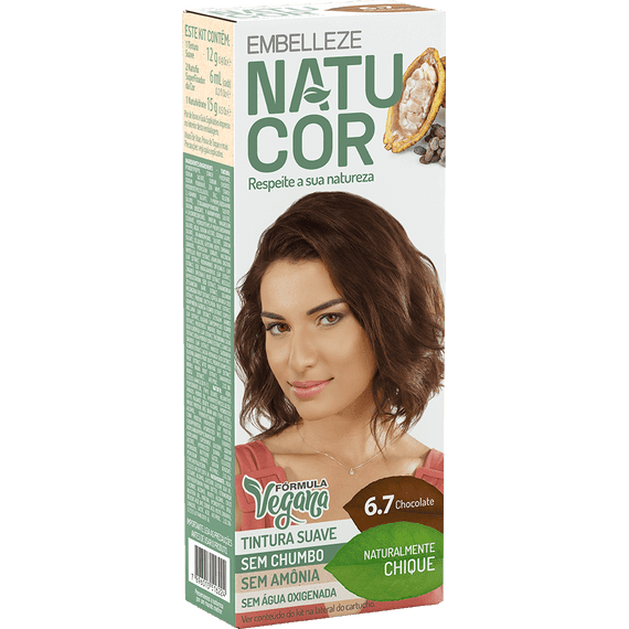Natucor_Personalidades_Kits_Escuros_6.7_2019_OUTUBRO_WEB Tinta de Cabelo Natucor - Naturalmente Chique - Chocolate 6.7 - Image 1
